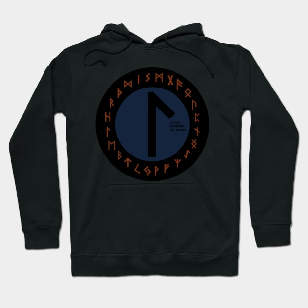 Blue Laguz Futhark Rune Symbol Hoodie by DepicSpirit